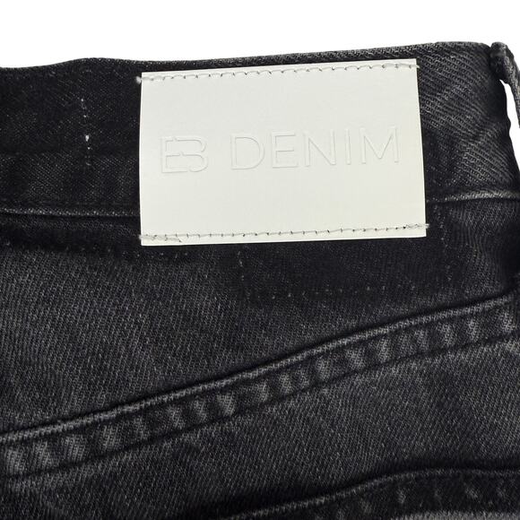 NWT EB DENIM Unraveled Two Jean High Rise Split Hem Straight Leg Jean 24 + FLAW - Picture 14 of 15